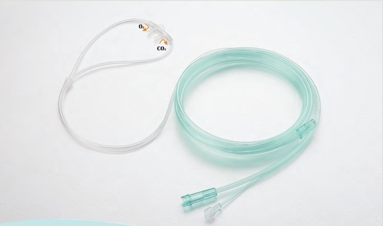 Terapia con oxígeno de calidad médica de PVC con clip de nariz ajustable con/sin látex