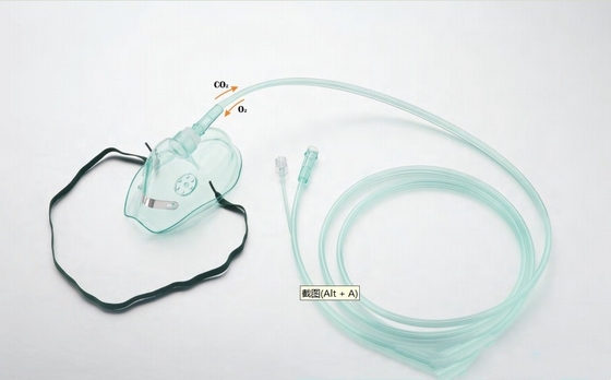 Terapia con oxígeno de calidad médica de PVC con clip de nariz ajustable con/sin látex