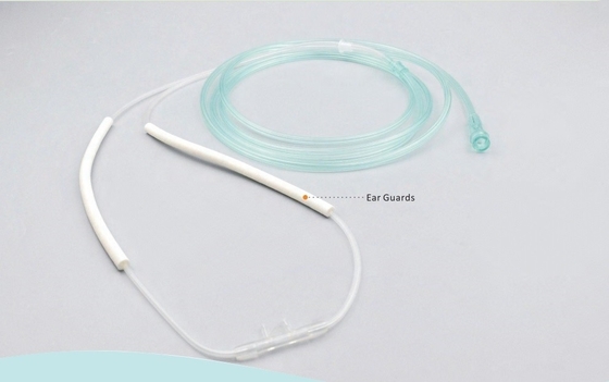 Terapia con oxígeno de calidad médica de PVC con clip de nariz ajustable con/sin látex