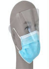 Máscara médica disponible azul del hospital con el escudo repugnante flúido plástico